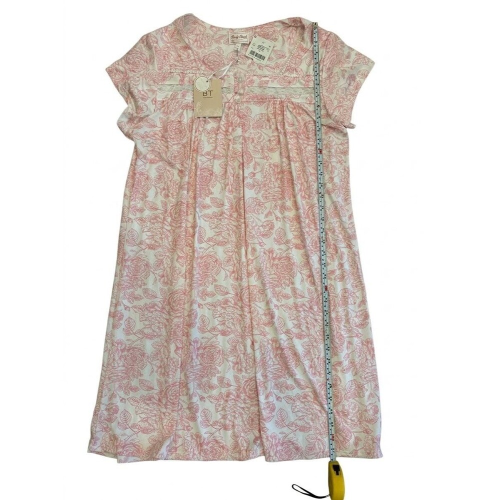 BODY TOUCH VINTAGE PULLOVER NIGHTGOWN SIZE XL WHITE & PINK FLOWERS CK001